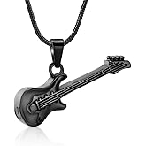 memorial jewelry Musical Instrument Cremation Necklace for Women&Men Guitar Urn Necklace for Ashes