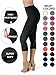 SATINA High Waisted Super Soft Capri Leggings - 20 Colors - Reg & Plus Size (Plus Size, Black)