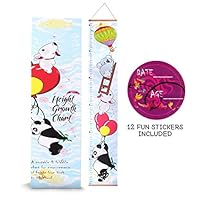 Height Growth Chart for Kids, Portable and Foldable Hanging Wall Ruler Chart, Appealing Universal Kids Room Decor for Boys and Girls, Birthday and Baby Shower Gift