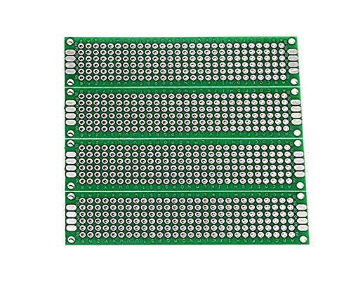 LAMPVPATH (Pack of 4) PCB Prototype Board, Double Sided PCB Proto Board for DIY Solder Breadboard, 2cm X 8cm(0.787" X 3.149") Universal Printed Circuit Board