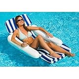 Swimline 10010SL SunChaser Padded Floating Luxury Lounger Cushion Chair 10010