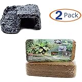 Reptile Habitat Tropicoco Coconut Soil Bedding Cave Hide-Out Aquarium Resin(Pack of 2)