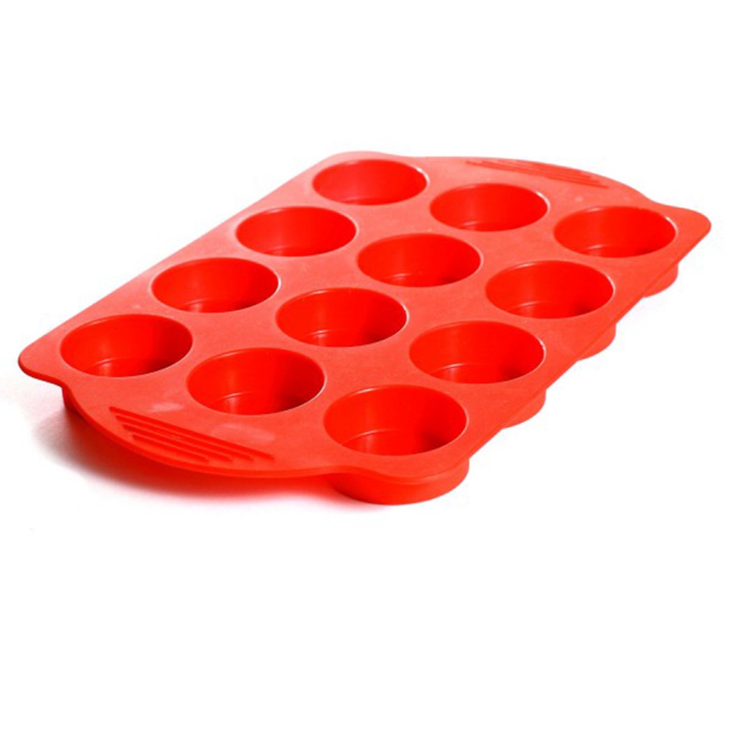 Nupico Silicone Muffin & Cupcake Baking Pan, Bakeware, Non Stick & Quick Release Coating Baking Cups, Cake Molds with 12 Cup