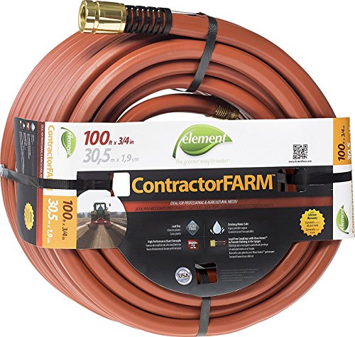 Swan Products Element ELCF34100 Lead-Free, Drinking Water Safe Contractor Farm Hose 100ft, 3/4" diameter, Red