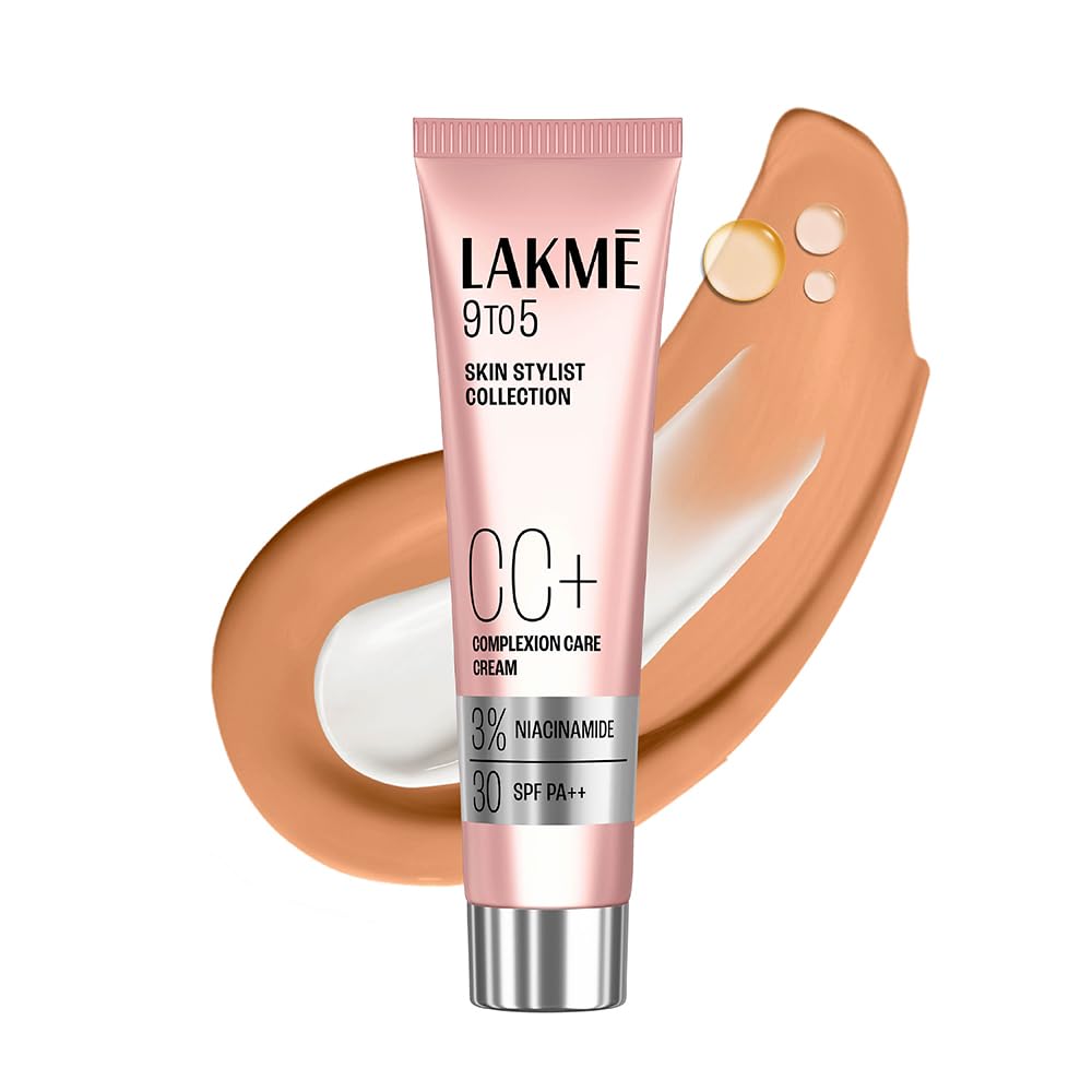 Lakme 9 To 5 Complexion Care Face CC Cream, Bronze, SPF 30, Conceals Dark Spots & Blemishes, 30g