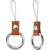 GORGECRAFT 2PCS Keyring with Strap Short Lanyard Black Cell Phone Finger Ring Phone Charms Grip Holders