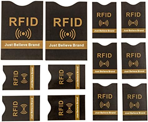 10 Premium Quality RFID Blocking Identity Theft Protection Credit Card Sleeves and 2 Bonus RFID Passport Holders