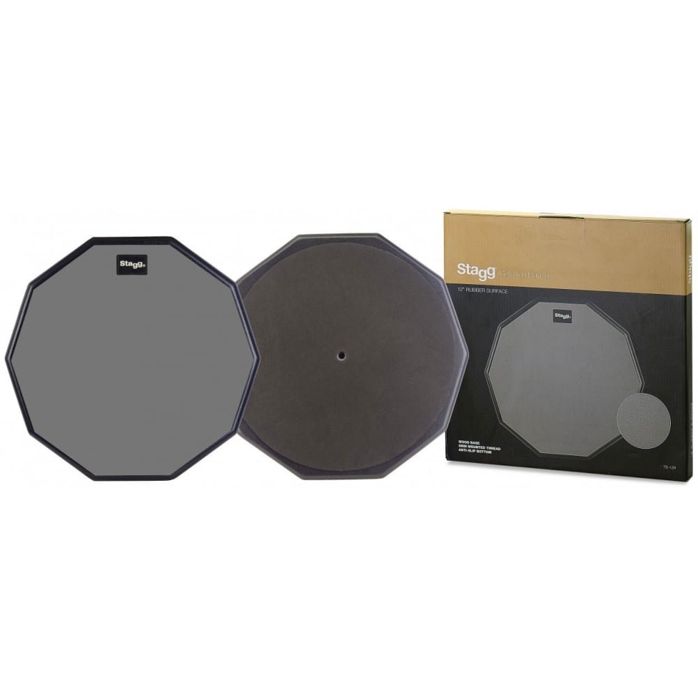 Stagg TD-12R Ten-Sided Desktop Practice Pad for Silent Stick Practice - 12"