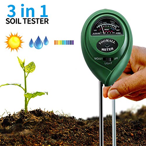 Soil pH Meter, 3-in-1 Soil Test Kits pH Moisture Meter Plant Water Light Tester for Plant Vegetables Care, Great for Garden, Lawn, Farm, Herbs & Gardening Tools, Indoor/Outdoors Plant Care (1 PACK)