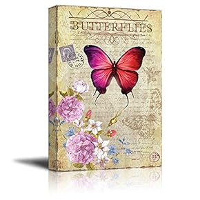 Collage of a Red Butterfly with a Bouquet...