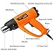 Heat Gun Variable Temperature, Yome 1800W 140℉~1112℉（60℃- 600℃） Hot Air Gun with 2 Speed-Setting, Overload Protection, 4 Nozzle Attachments for Shrink Wrapping, Crafts, Cell Phone Repairs, Orange