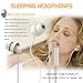 MAXROCK (TM Unique Total Soft Silicon Sleeping Headphones Earplugs Earbuds with Mic for Cellphones,Tablets and 3.5 mm Jack Plug (White)