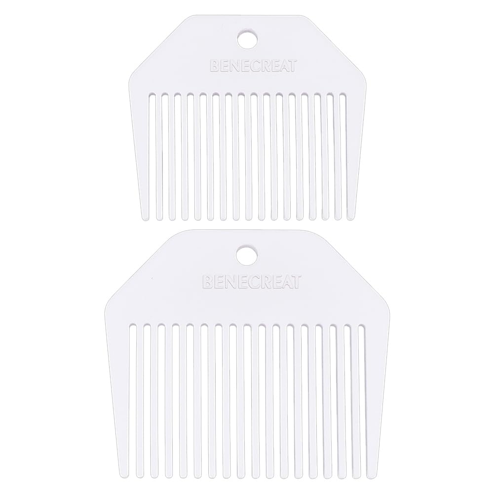 BENECREAT 2Pcs Acrylic Weaving Comb, Tapestry Weaving Comb Braided Tools, Loom Comb Weaving Knitting Accessories for Tapestry Craft Wall Decor Making