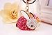 Jzcky Shzrp Cute Rabbit Shape Crystal Rhinestone Keychain Key Chain Sparkling Key Ring Charm Purse Pendant Handbag Bag Decoration Holiday Gift(Pink)