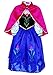 Princess Anna Lace Paisley Chiffon Cosplay Costume Play Long Dress for Girls Kids (4T) Blue