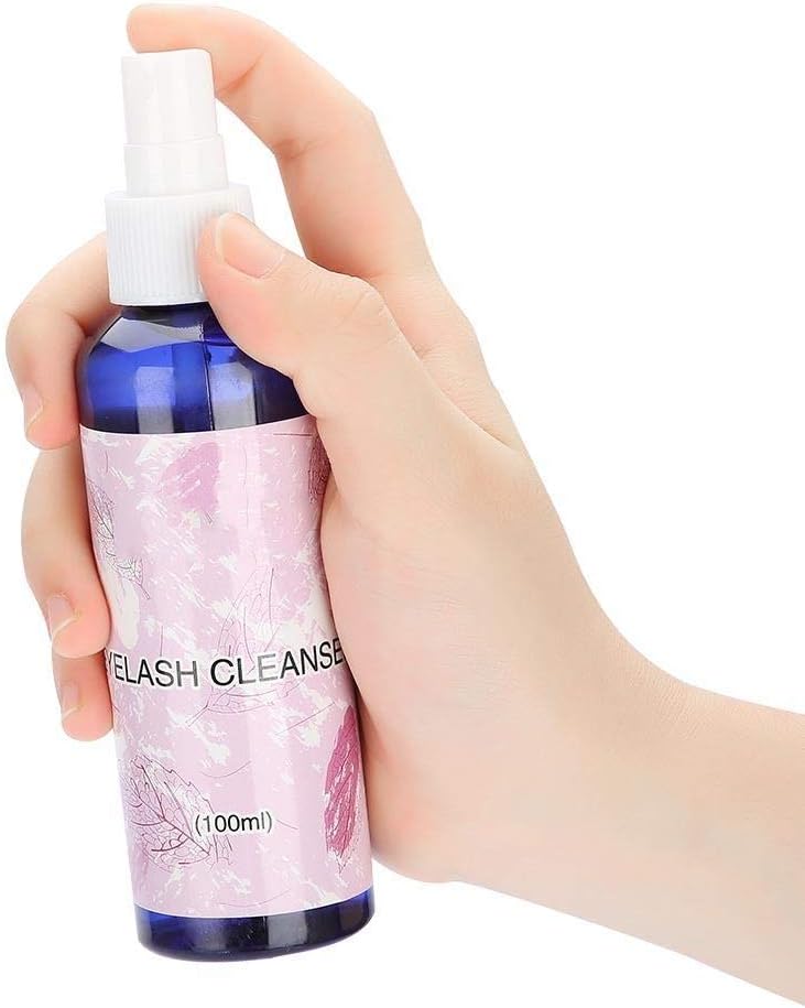 100 ml Eyelash Cleaner, Eyelashes Clean Solution, Clean Foaming Eyelid and Lash Cleanser Improves Retention of Semi Permanent Lashes Perfect for Professional Salon Home Use