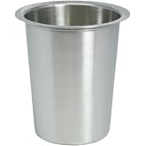 JUST-BUY Stainless Steel Solid Flatware Utensils Holder, Caddy, Crock, Cylinder Cutlery Organizer for Kitchen Countertop (Stainless Steel)