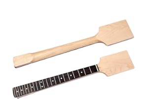 Ogdni Unfinished Electric Guitar Neck, 22 Fret 25.5 inch Maple Rosewood Fretboard Half Paddle Headstock Guitar Parts Replacement (GS29)