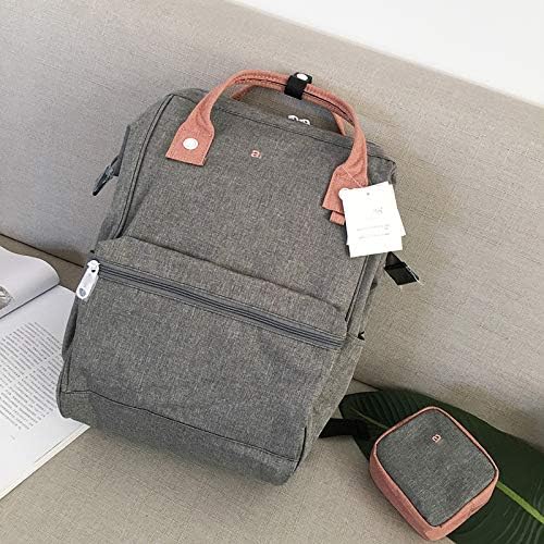 Backpack Couple Leisure Travel Large Capacity Fish Mouth Zipper Backpack Backpack Gray Pink