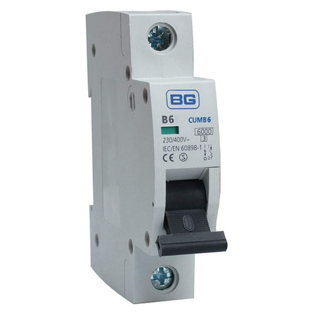 BRITISH GENERAL 6 AMP TYPE B 6 kA MCB CIRCUIT BREAKER CUMB6 BG