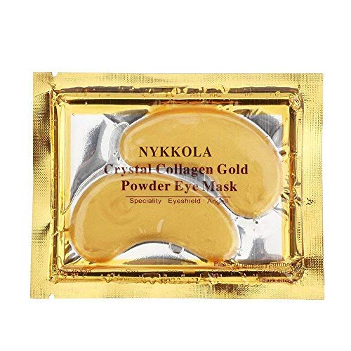 10 Pairs New Crystal 24K Gold Powder Gel Collagen Eye Mask Masks Sheet Patch, Anti Aging,Dark Circles and Puffiness, Anti Wrinkle, Moisturising,Whitening, Remove Blemishes and Blackheads by NYKKOLA