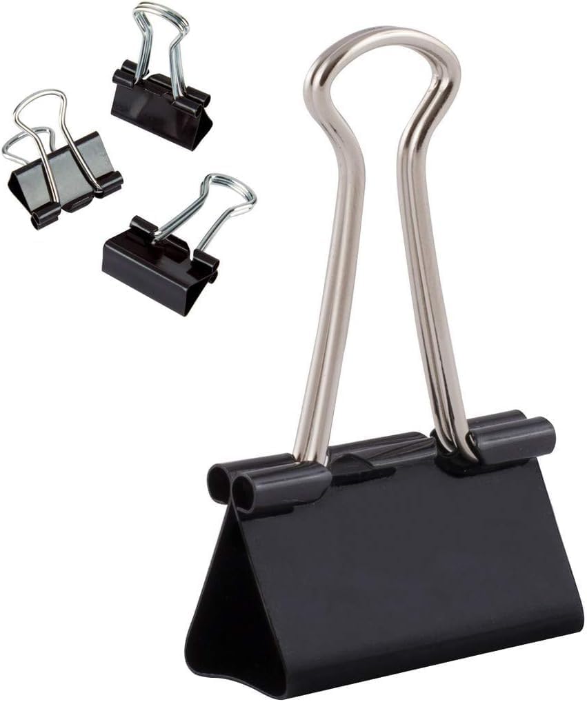 5 Star Foldback Clips 32mm Black [Pack 12]