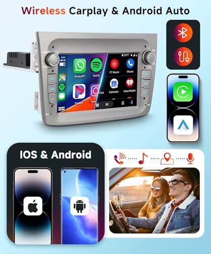 Hodozzy Carplay Car Radio for Alfa Romeo Mito 2008-2016.7 Inch Bluetooth Car Stereo with Android Car/WiFi/GPS/RDS/FM/USB+Reverse Camera