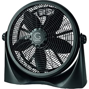 Genesis A3FLOORFANBLACK Adjustable 360 Degree Table Floor Fan, 16