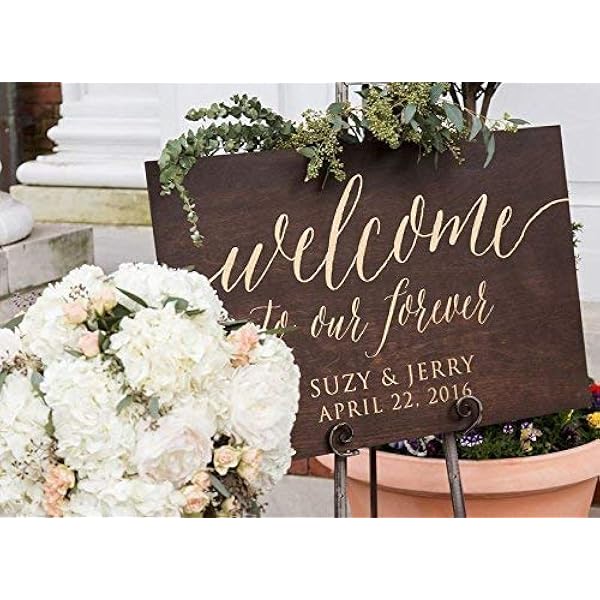 Wedding Sign Oak Laser Engraved Board Wedding Signs