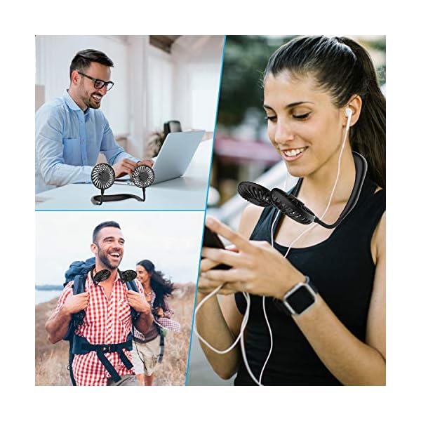 Portable-Neck-Fan-Handsfree-Mini-Fan-USB-Rechargeable-Wearable-Neckband-Fan-Necklace-Fan-Cooler-Fan-with-Dual-Wind-Head-3-Speeds-Setting-for-Traveling-Sport-Outdoor-Camping-Office-All-Black Portable Neck Fan, Handsfree Mini Fan USB Rechargeable Wearable Neckband Fan, Necklace Fan, Cooler Fan with Dual Wind…