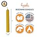 Hyoola 5 Inch Beeswax Taper Candles 12 Pack - Handmade, All Natural, 100% Pure Unscented Bee Wax Candle - Tall, Decorative, Golden Yellow - 5 Hour Burn Time