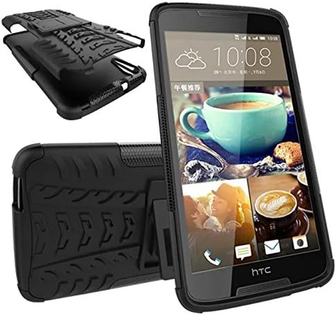 HTC Desire 828 Case - Litastore TPU + PC Heavy Duty ShockProof Rugged Impact Armor Hybrid Kickstand Protective Bag Cover Case for HTC Desire 828 - Black