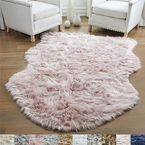 Gorilla Grip Original Premium Faux Sheepskin Fur Area Rug, 4x6, Softest, Luxurious Shag Carpet