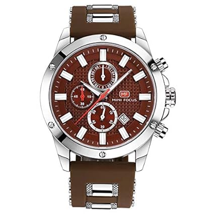 Mini Focus Luxury Mens Watch,Top Brand Dual Quartz Watch,Chronograph Casual Fashion Waterproof Stainless Steel Back Male Wristwatch MF0089G.03