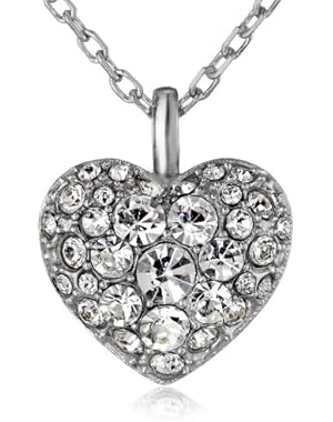 Glitz Heart Pendant Necklace, 18