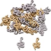 diyhub 30Pcs Snake Charms Stainless Steel Snake Charms Dangle Animal Charms for DIY Jewelry Making Bulk