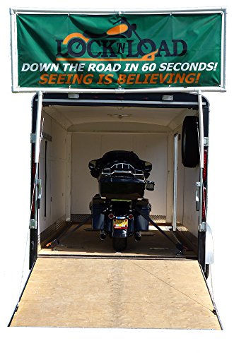 Lock 'N Load (BK1000) Orange/Black Deluxe Motorcycle Wheel Chock Combo Kit