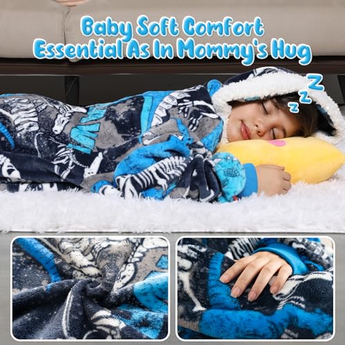 Winthome Oversized Wearable Blanket Hoodie for Kids Boys Girls