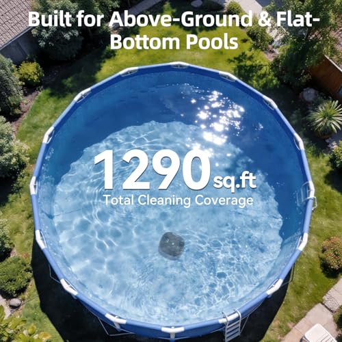 (2026 New) Pondee X2 Robotic Pool Vacuum, Cordless Pool Cleaner with 200-Min Runtime, Auto-Parking, 3.3h Fast Charging, for Above-Ground & Flat-Bottom Inground Pools up to 1290 sq.ft, Blue