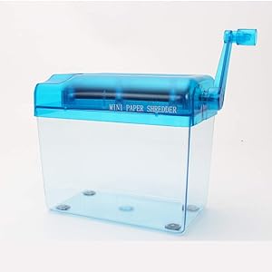 Portable Mini Shredder Manual Shredder Manual A6 Paper Document Cutting Tool Office Home Desktop Stationery Financial Paper Shredder Blue
