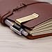 Toosunny 4 Pack Pen Loop Traveler Notebook PU Leather Pen Holder with Stainless Steel Clip