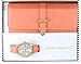 Gino Milano Women's Gold Leather Band Watch & Matching Tri-Fold Wallet Set - Peach