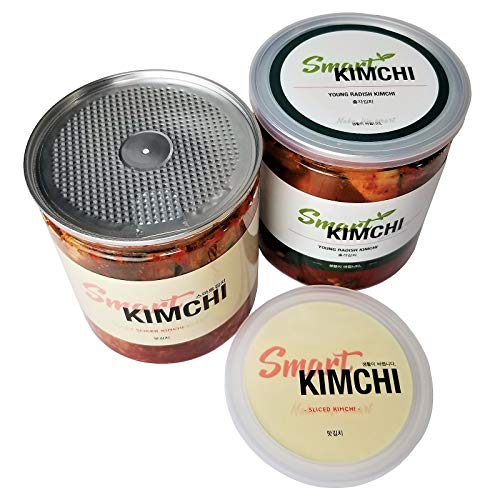 SMART KIMCHI Authentic Korean Kimchi Set 4.25lbs. (17oz x 4 Leakproof