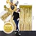 VINAKAS Black And Gold Party Decorations with Happy Birthday Banner - Birthday Party Decorations, Black And Gold Balloons, Tinsel Foil Fringe Curtains, Black and Gold Table Cover and More!