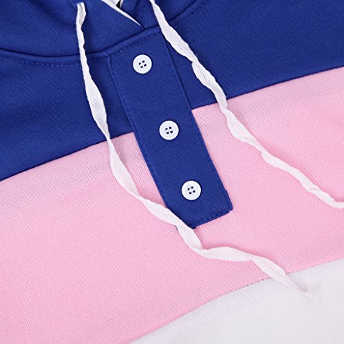 SCASTOE 2Pcs Womens Hoodies Sport Tops Pants Tracksuit Sweatshirt Sweat Suit Jogging Set (M, Dark Blue)