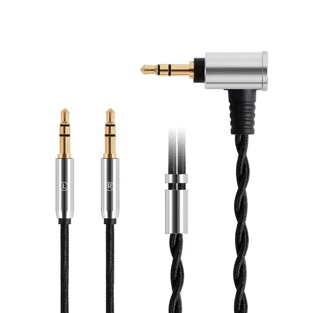Photo 1 of FAAEAL Replacement Cable for Hifiman SUNDARA Ananda,Upgrade Cable for Hifiman HE4XX/HE-400i/HE560/HE-350/HE1000 Headphone 2.5mm/3.5mm/4.4mm to Dual 3.5mm Jack Male Cord 1.45meters/4.7ft (3.5mm Jack)