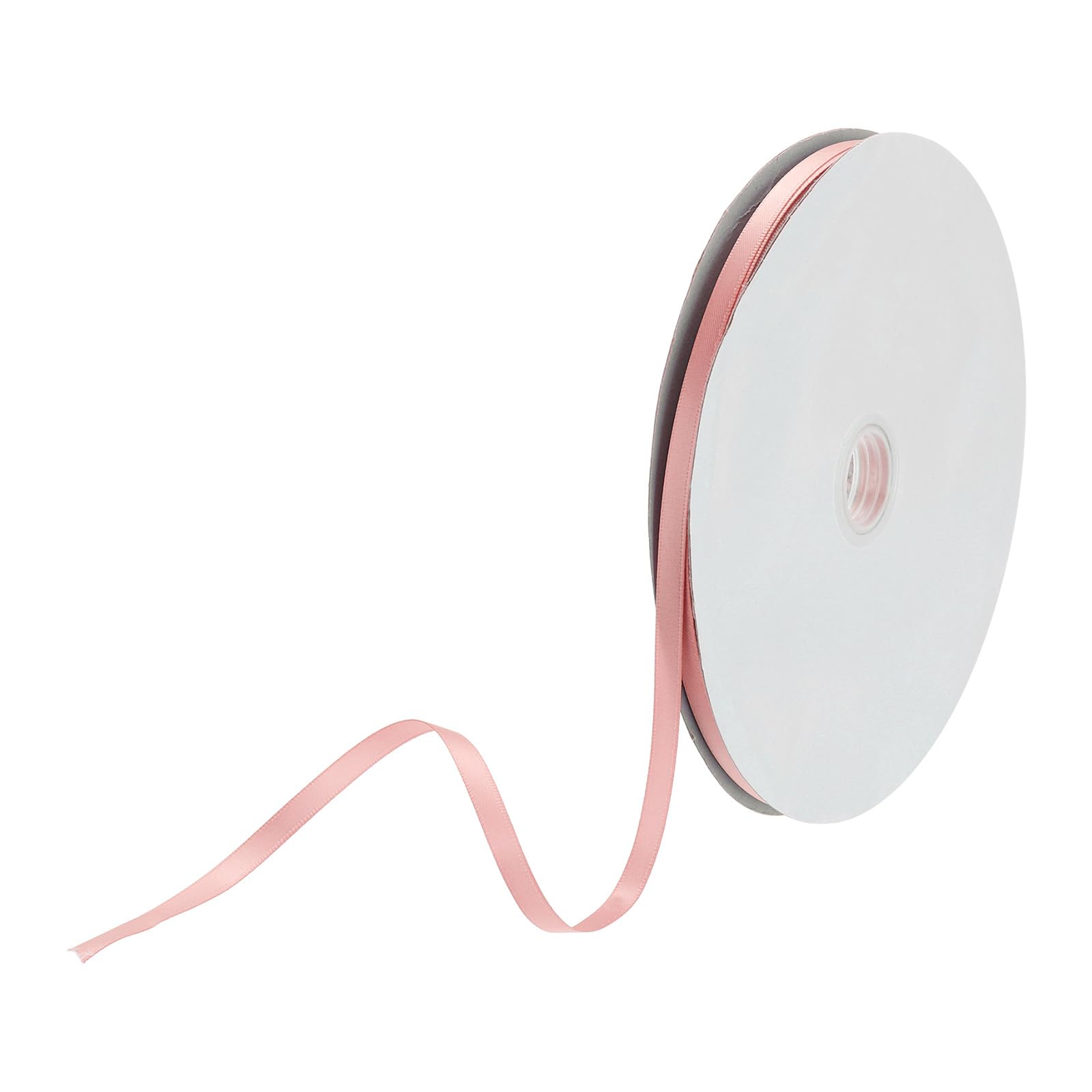 DMiotech 6mm Satin Ribbon 64m/210ft Thin Double Face Fabric Grosgrain Ribbon for Gift Wrapping Floral Hair Flower Bouquet, Rose Pink