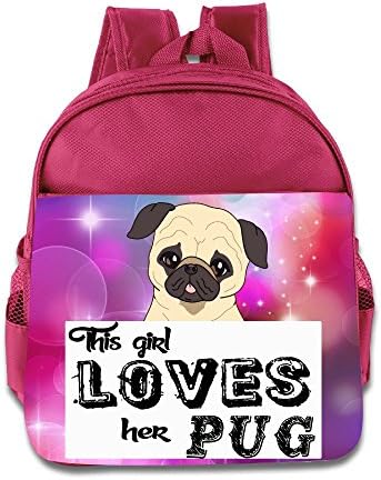 This Girl Loves Her Pug Kids School Backpack Bag