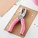 Handheld 1 Hole Punch - Star Shape, Metal Paper Punch with Skid-Resistant Pink Grip, 36mm Depth Craft Punch For Home Decoration Scrapbooking Tool Office Binding Supplies