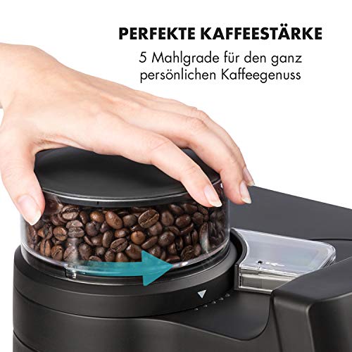 Klarstein 1,25L Kaffeemaschine mit Mahlwerk & Timer, Kaffeemaschine Filtermaschine mit Aktivkohlefilter, 1000W Filter… – Bild 7